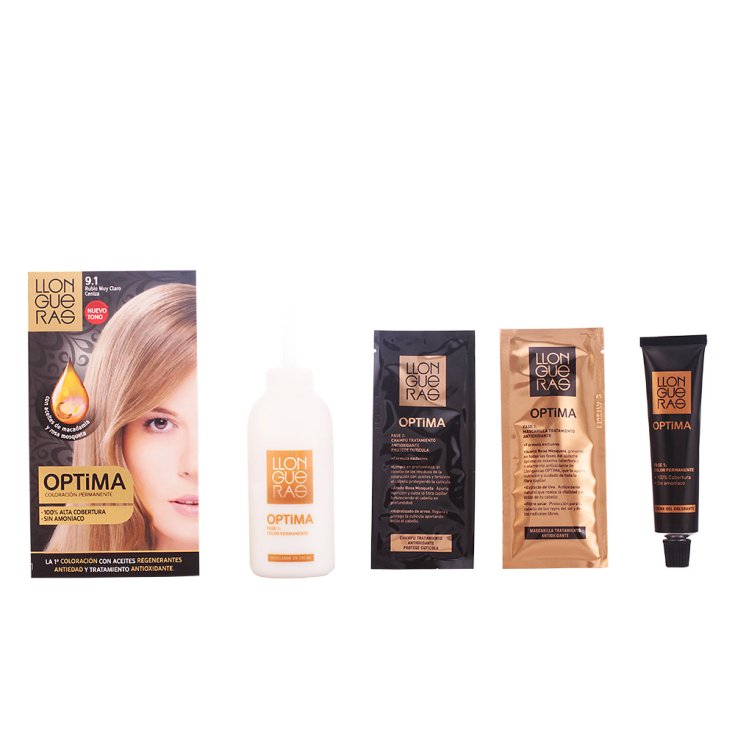 Llongueras Optima Coloration Permanente Sans Ammoniaque 9.1 Blond Très Clair Cendré
