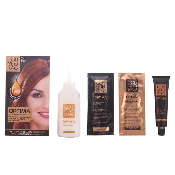 Llongueras Optima Coloration Permanente Sans Ammoniaque 7.4 Cuivre Moyen