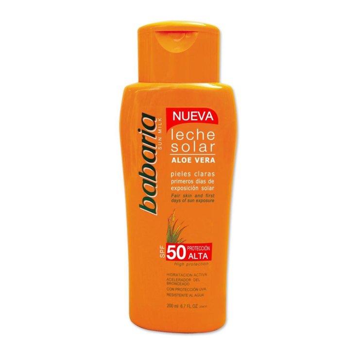 Babaria Aloe Vera Lait Solaire Peaux Claires Spf50 200 ml