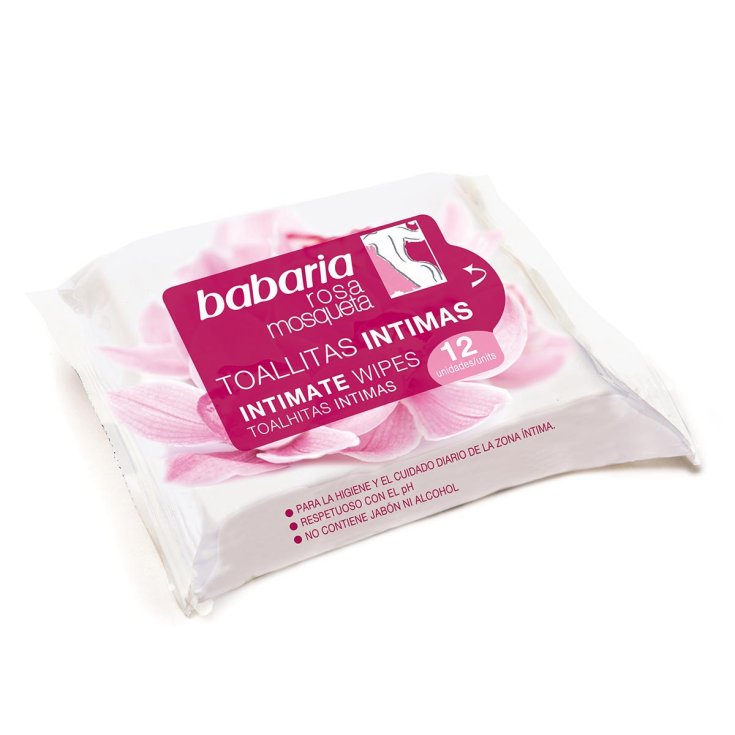 Babaria Rosa Mosqueta Lingettes Intimes 12 unités