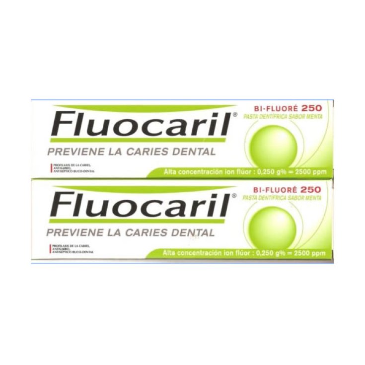 Fluocaril Paste Dentífrica Sabor Mint Prevención Caries 2x125ml
