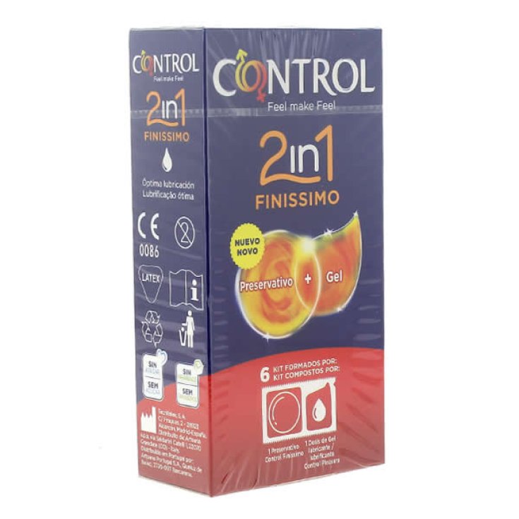 Control Duo Finissimo 2en1 Préservatif + Gel 6 Unités