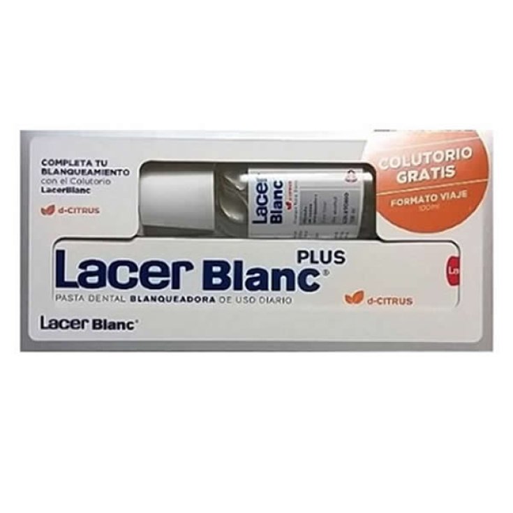 Lacer Blanc Plus Dentifrice Blanchissant D-Citrus 125 ml + Bain de Bouche 100 ml Lacer Blanc Plus Dentifrice Blanchissant D-Citrus 125 ml + Bain de Bouche 100 ml