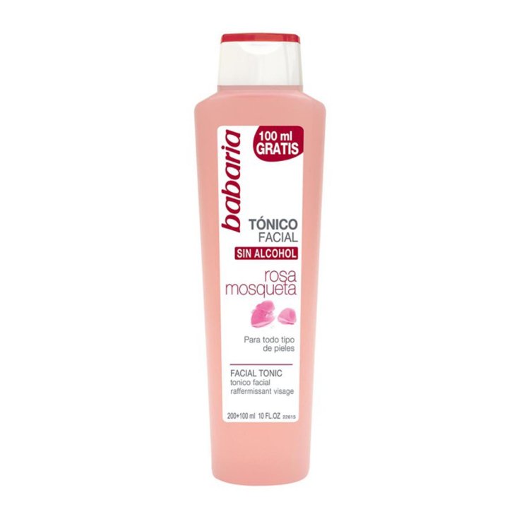 Babaria Rosa Mosqueta Lotion Tonique Visage Sans Alcool 200 ml + 100 ml Offert