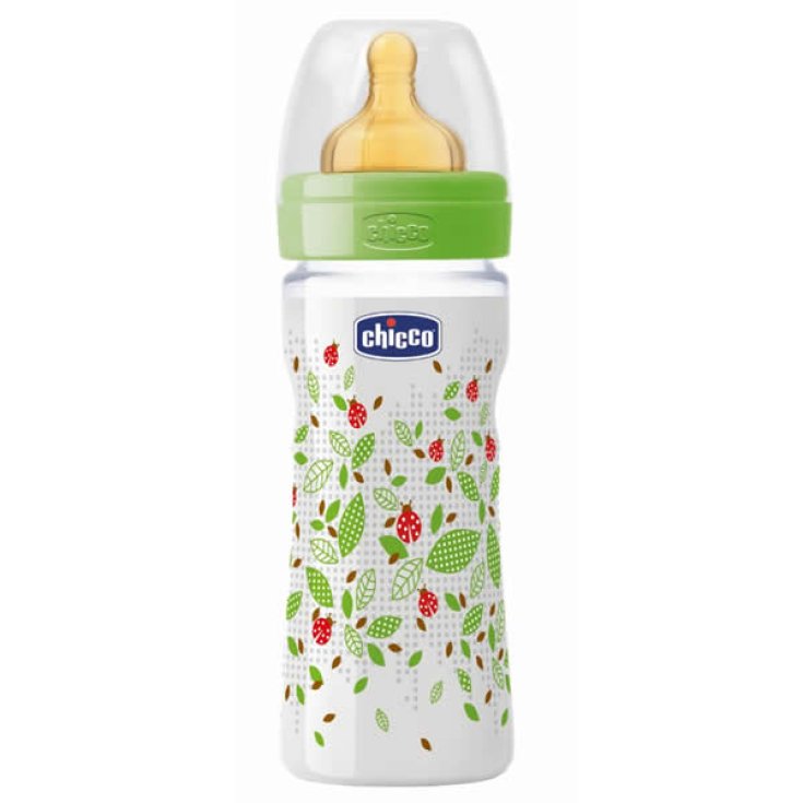 Chicco Well-Being Biberon Caoutchouc PP Débit Moyen 2m + 250ml