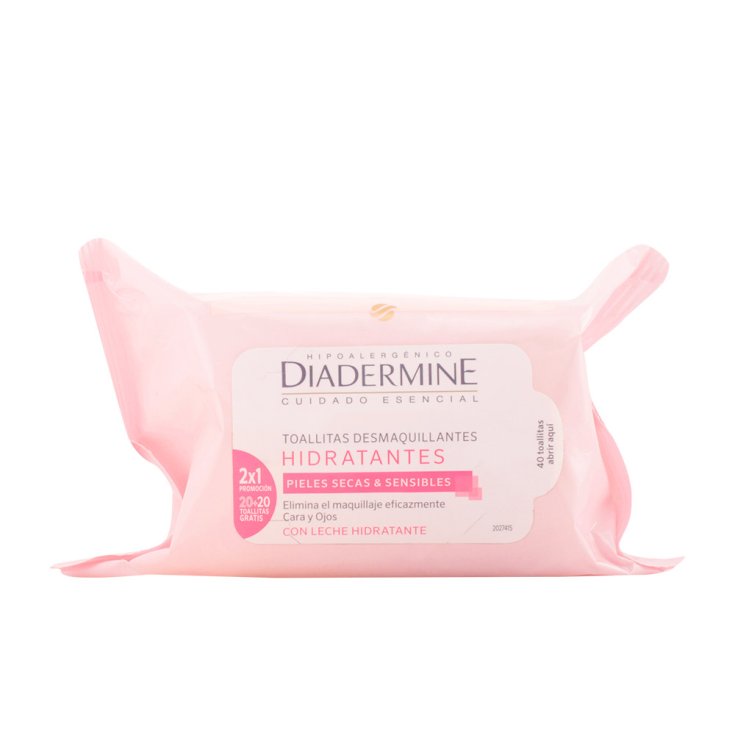 Diadermine Lingettes Démaquillantes Hydratantes 40 Unités