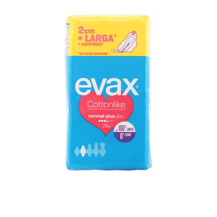Evax Cottonlike Normal Plus Avec Ailes Serviettes Hygiéniques 28 Unités