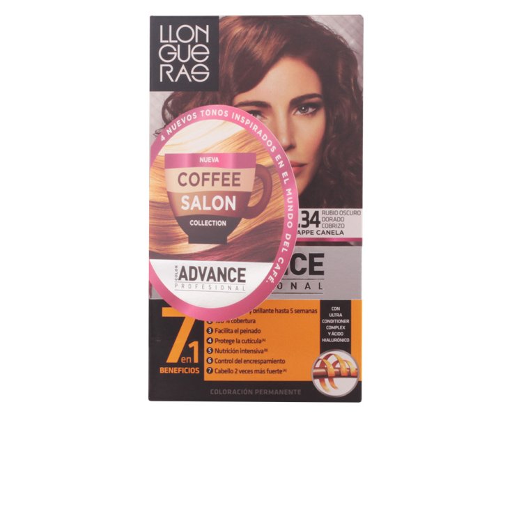 Llongueras Color Advance Coffee Salon Collection Couleur de cheveux 6.34 Blond cuivré doré foncé