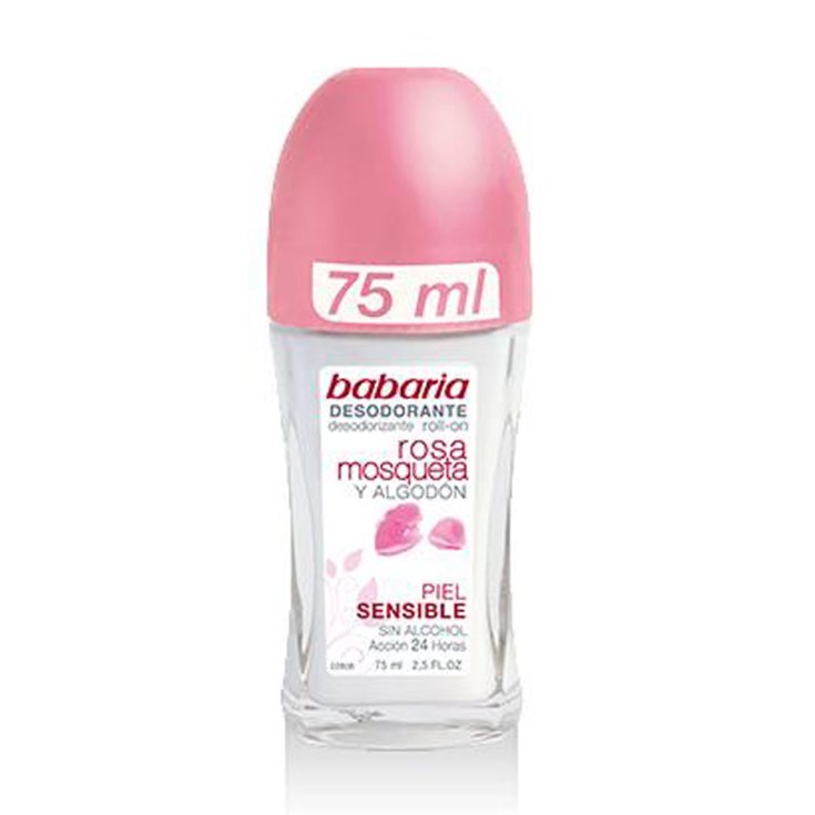 Babaria Rosa Mosqueta And Cotton Déodorant Roll-On Peaux Sensibles 75 ml