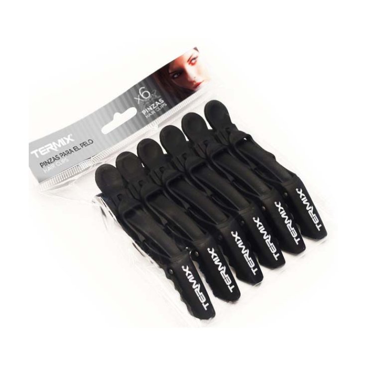 Termix Pinces à cheveux noires 6 unités