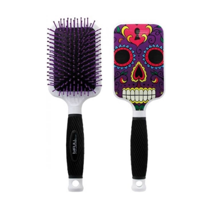 Brosse à cheveux Bifull Racket Purple Skull