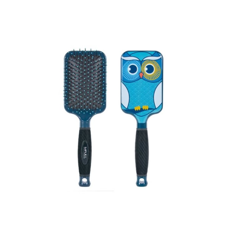 Brosse à Cheveux Bifull Racket Hibou Turquoise