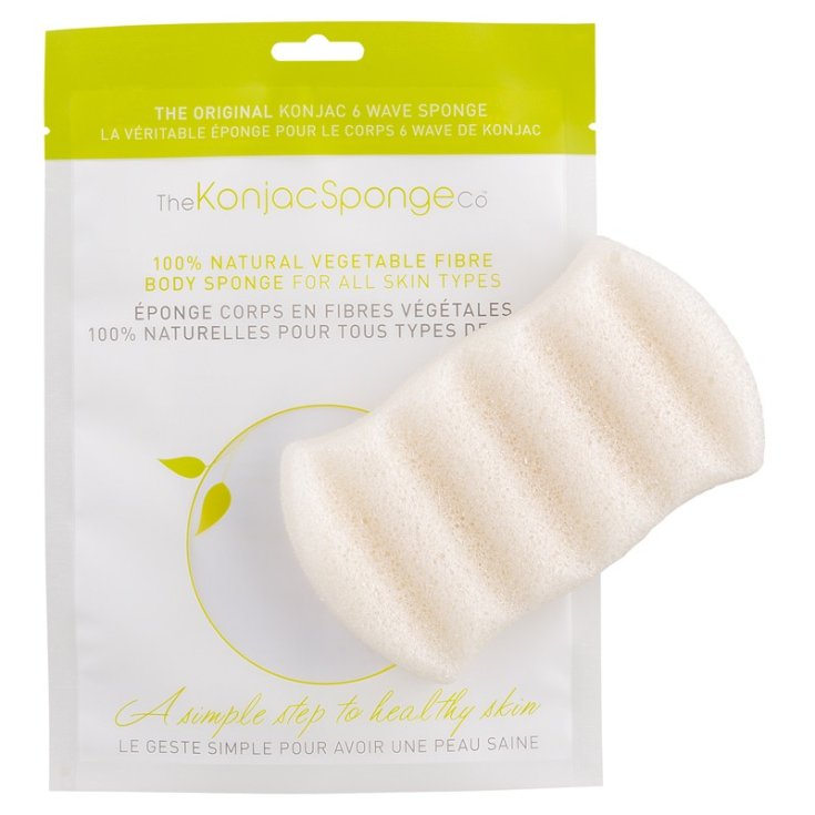 Le Konjac 6 Wave Body Éponge Konjac Blanc Pur
