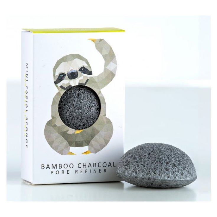 The Konjac Rainforest Sloth Mini Face Puff Charbon de Bambou