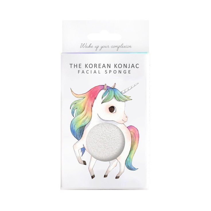 Éponge et crochet cabré licorne mythique de Konjac Blanc