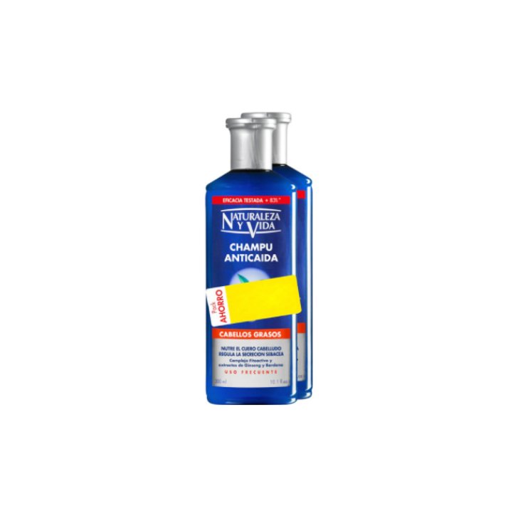 Naturaleza Y Vida Shampooing Anti Chute Cheveux Gras 2x300ml