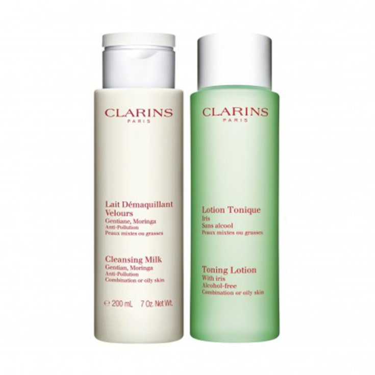 Clarins Lait Demaquillant Velours Peaux Mixtes ou Grasses 200ml Coffret 2 Produits 2018