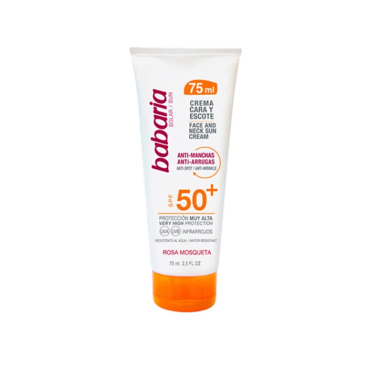 Babaria Crème Solaire Visage Et Cou Anti Taches Rides Spf50 75 ml