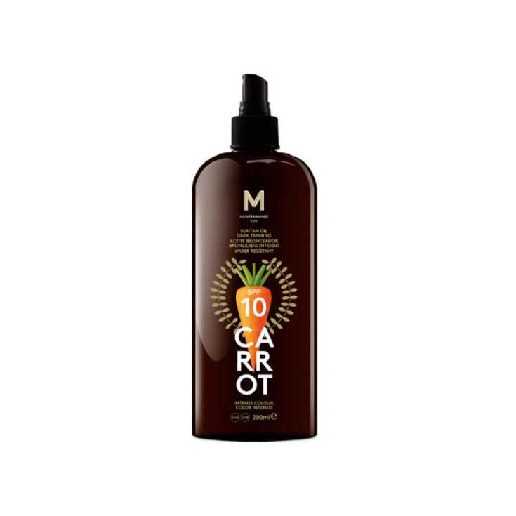 Mediterraneo Sun Huile Solaire Carotte Bronzage Foncé Spf10 200 ml