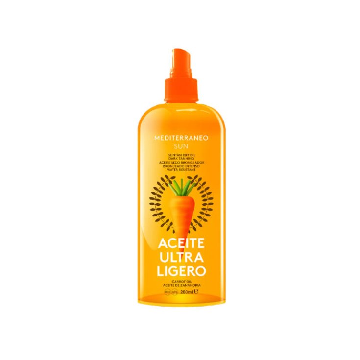 Mediterraneo Sun Carrot Suntan Huile Sèche Bronzage Foncé 200 ml
