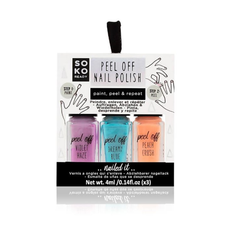 Soko Ready Peel Off Vernis à Ongles 3 Couleurs 4ml