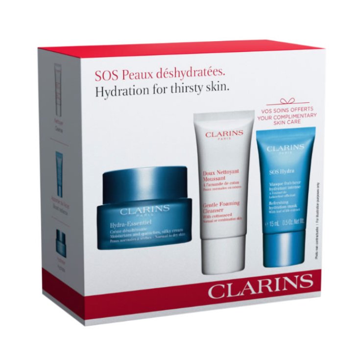 Clarins Hydra-Essentiel Crème Hydratante Peaux Normales À Sèches 50 ml Coffret 3 Parties 2018 Clarins Hydra-Essentiel Crème Hydratante Peaux Normales À Sèches 50 ml Coffret 3 Parties 2018
