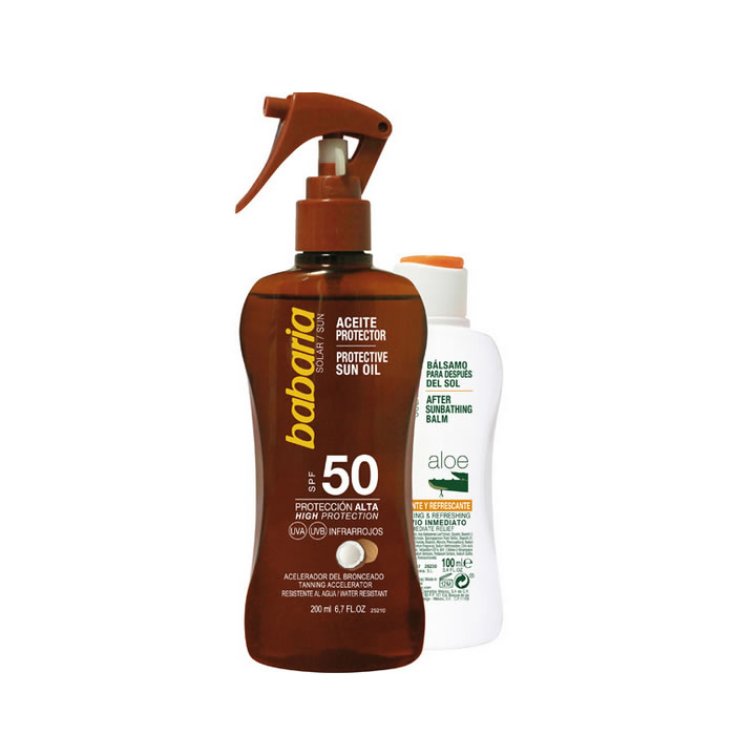 Babaria Sun Huile Solaire Protectrice Spf50 Spray 200ml Coffret 2 Pièces 2018