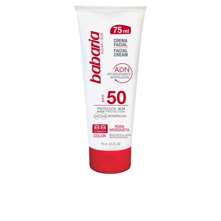Babaria Bb Crème Solaire Visage Spf50 Huile de Rose Musquée 75ml