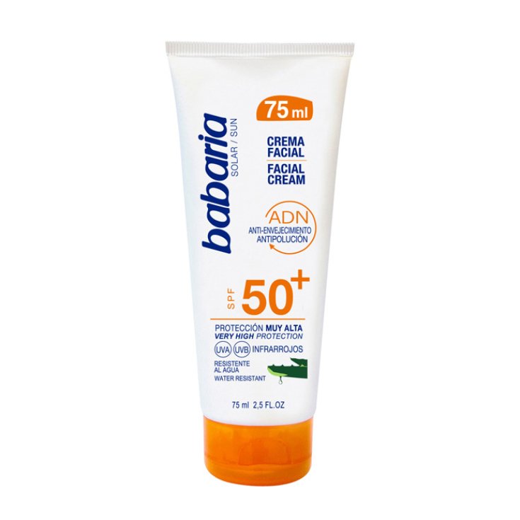 Babaria Crème Visage Spf50 Aloe Vera Résistant à l'Eau 75ml