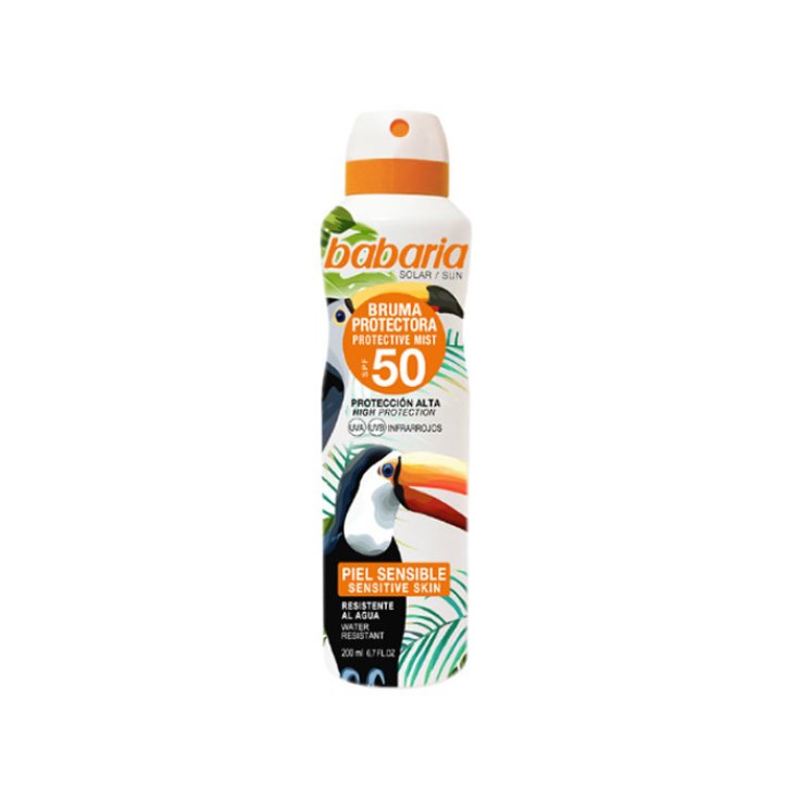 Babaria Brume Protectrice Solaire Tropicale Spray Peau Sensible Résistante à l'Eau Spf50 200 ml