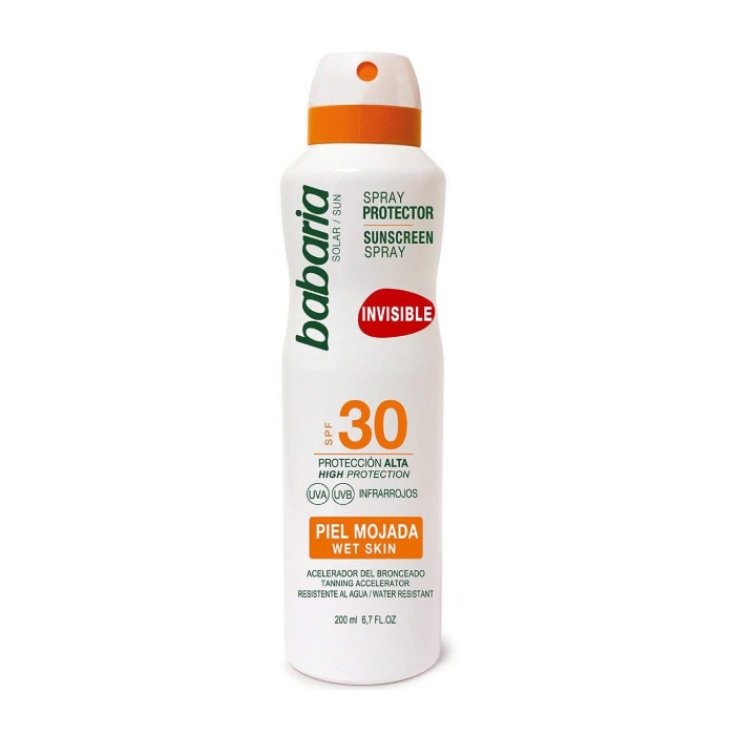 Babaria Crème Solaire Invisible Spray Peaux Mouillées Spf30 200 ml