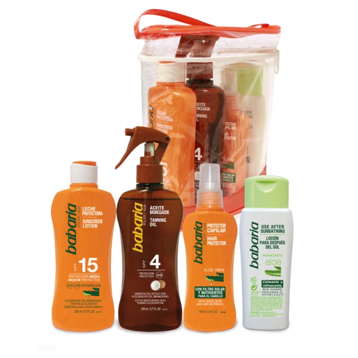 Babaria Sun Lotion Solaire Aloe Vera Spf15 200ml Coffret 5 Pièces 2018