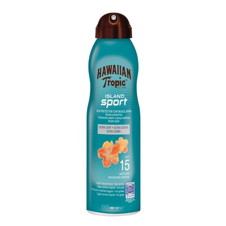 Hawaiian Tropic Island Sport Protection Solaire Spray Continu Ultra Léger Spf15 220 ml