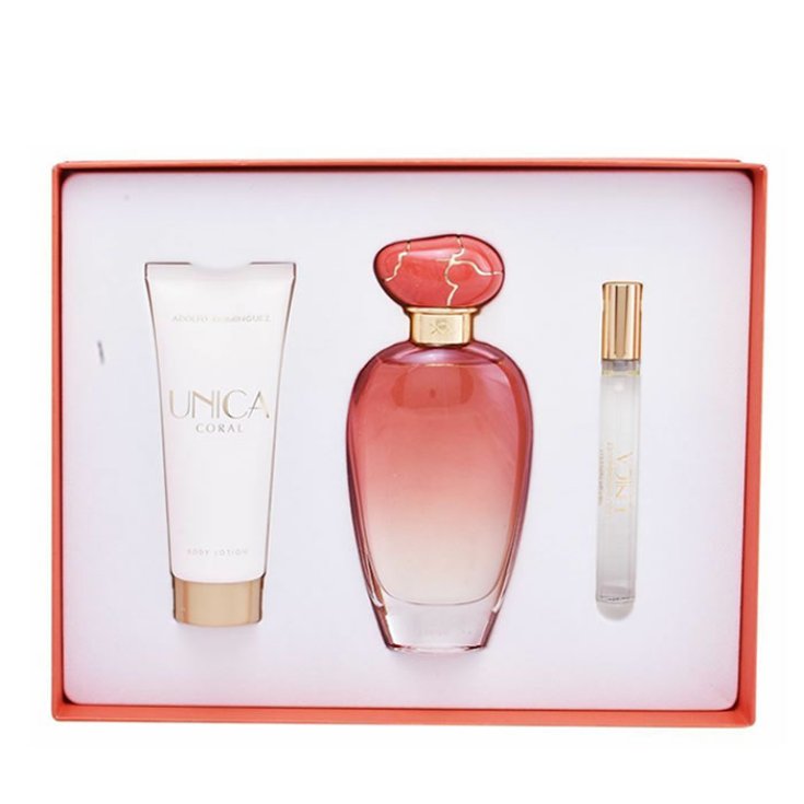 Adolfo Dominguez Única Coral Eau De Toilette Vaporisateur 100ml Coffret 3 Parties 2018