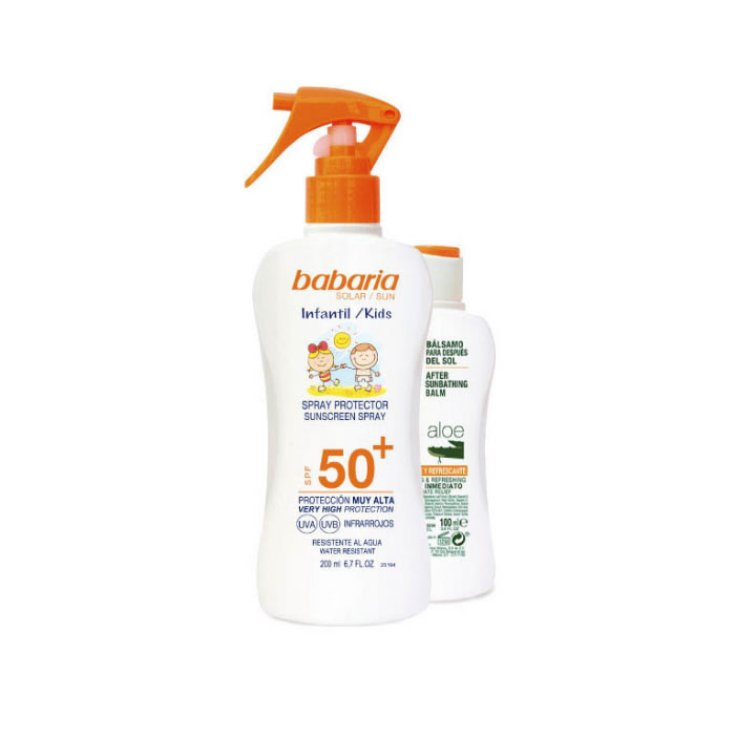 Babaria Sun Kids Lotion Solaire Water Resistant Spf50 Spray 200ml Set 2 Pièces 2019