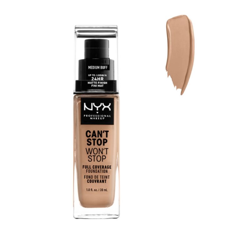 Nyx Can't Stop Won't Stop Fond de teint à couvrance totale Medium Buff 30 ml