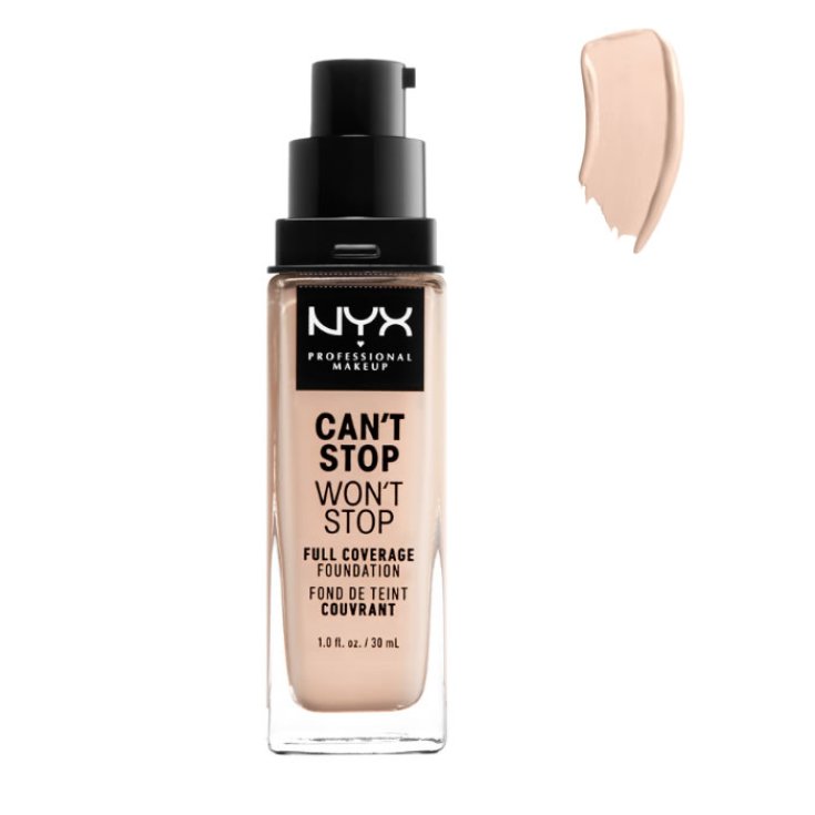 Nyx Can´t Stop Won´t Stop Fond de Teint Couvrance Complète Light Porcel 30ml