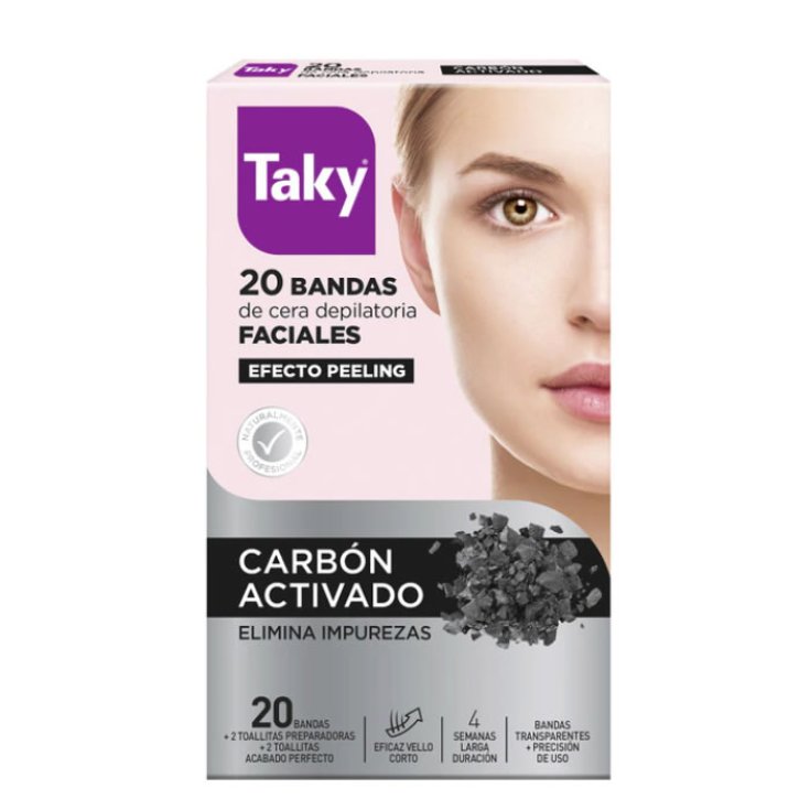 Taky Carbon Activado Bandes De Cire Pour Le Visage 20 Unités