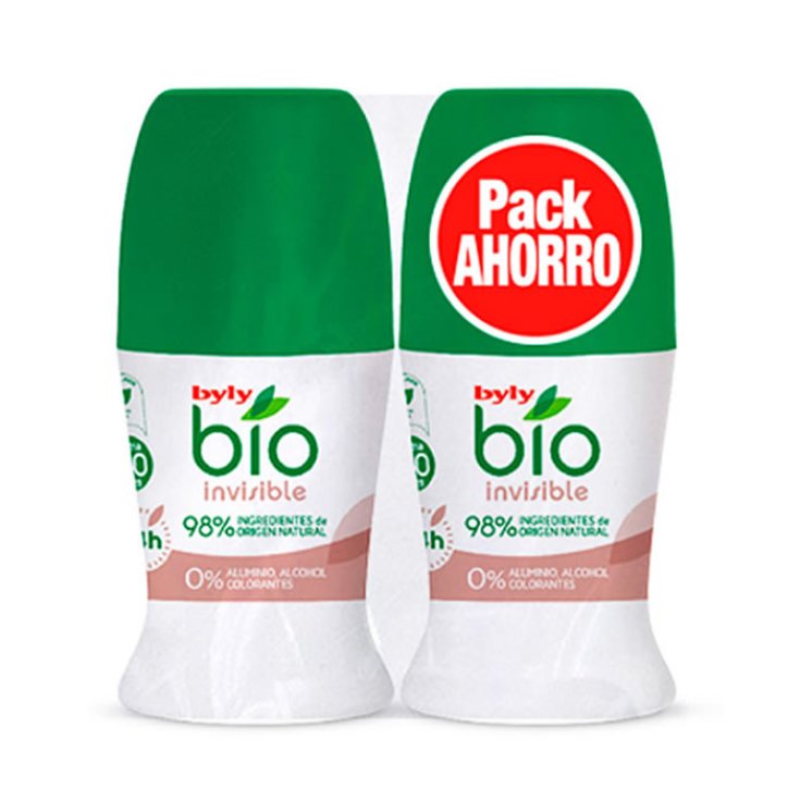 Byly Bio Natural 0% Déodorant Invisible Roll On 2x50 ml
