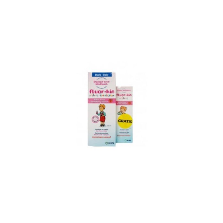 Kin Fluorkin Infant Bain de Bouche Anticaries 500ml Set 2 Pièces