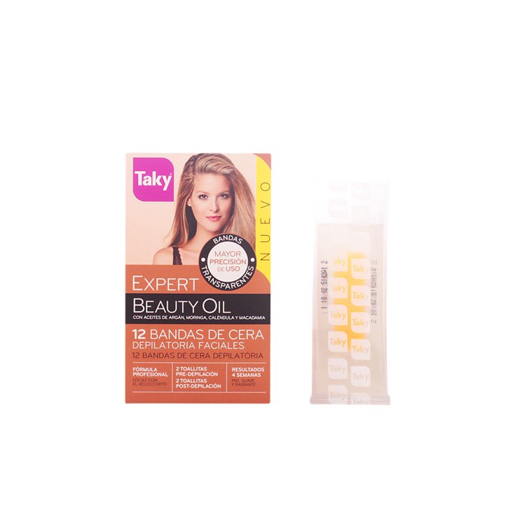 Bandes de cire faciale dépilatoire à l'huile Taky Beauty 12uds