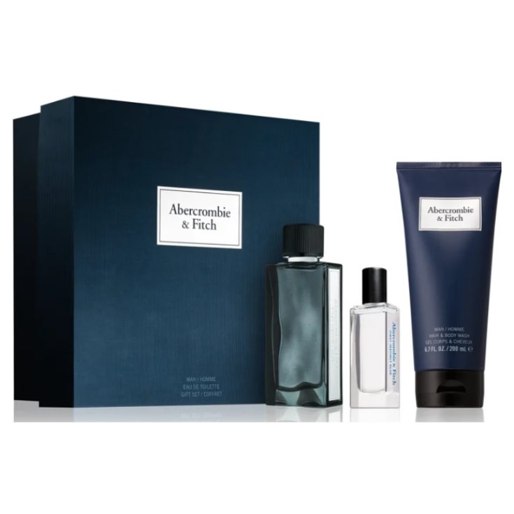 Abercrombie & Fitch First Blue Eau De Toilette Vaporisateur 100 ml Coffret 3 Pièces 2019