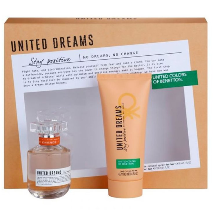 Benetton United Dreams Stay Positive Woman Eau De Toilette Vaporisateur 50 ml Coffret 2 Parties 2019