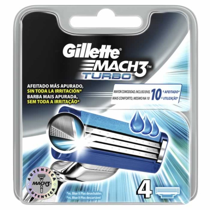 Gillette Mach3 Turbo Recharge 2019 4 Unités