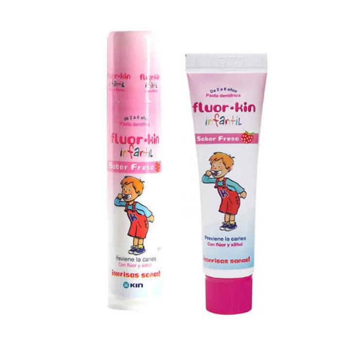 Fluor Kin Childish Dentifrice Goût Fraise 150 ml