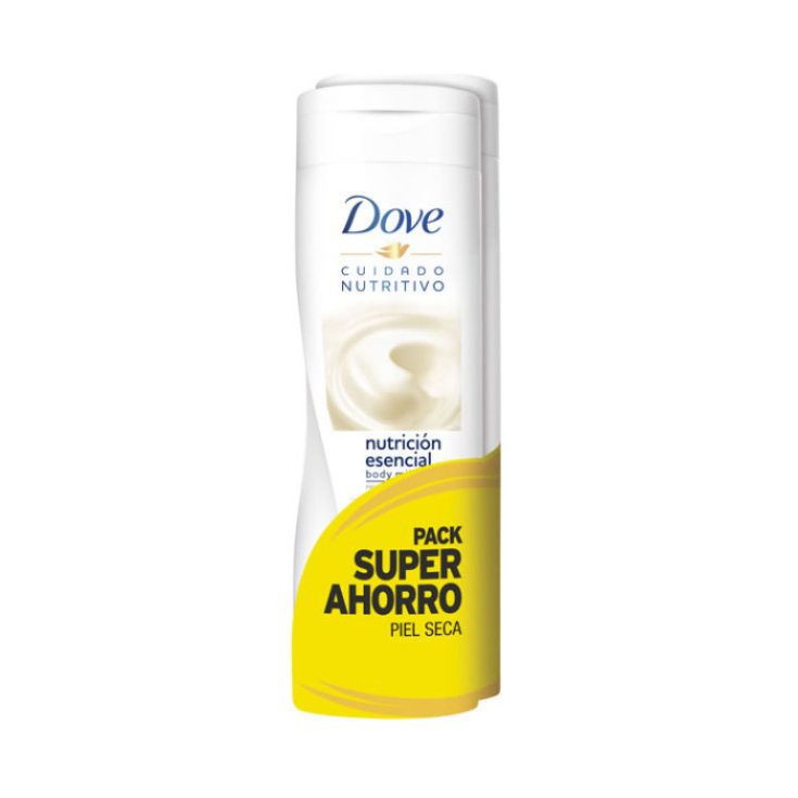 Dove Lait Essentiel Nutrition Corporelle Peaux Sèches 400 ml + 400 ml