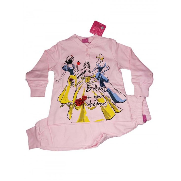 Pyjama t-shirt et pantalon rose Princesses Disney roses 5A