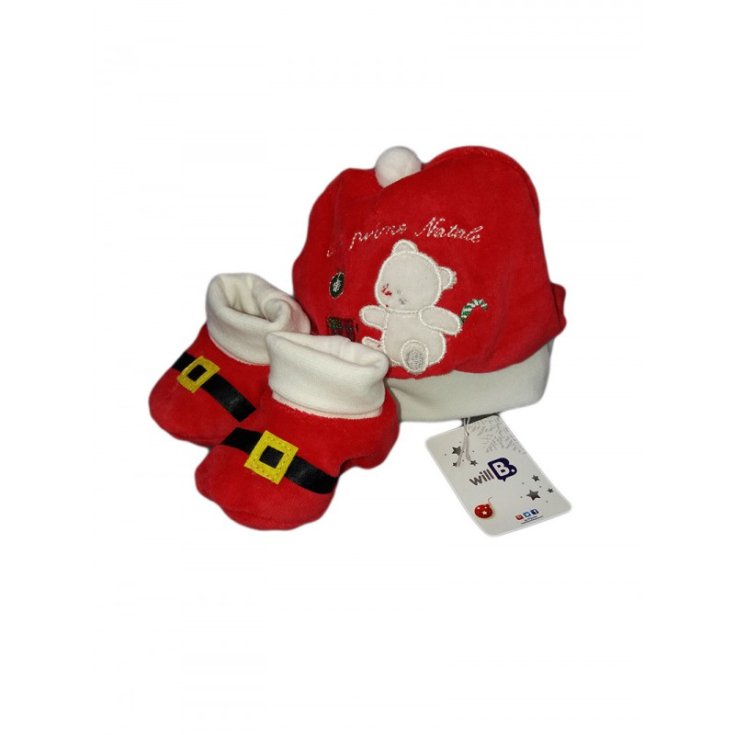 Ensemble 2pcs chapeau chapeau chenille chaussures de noël bébé fille nouveau-né Will B TU