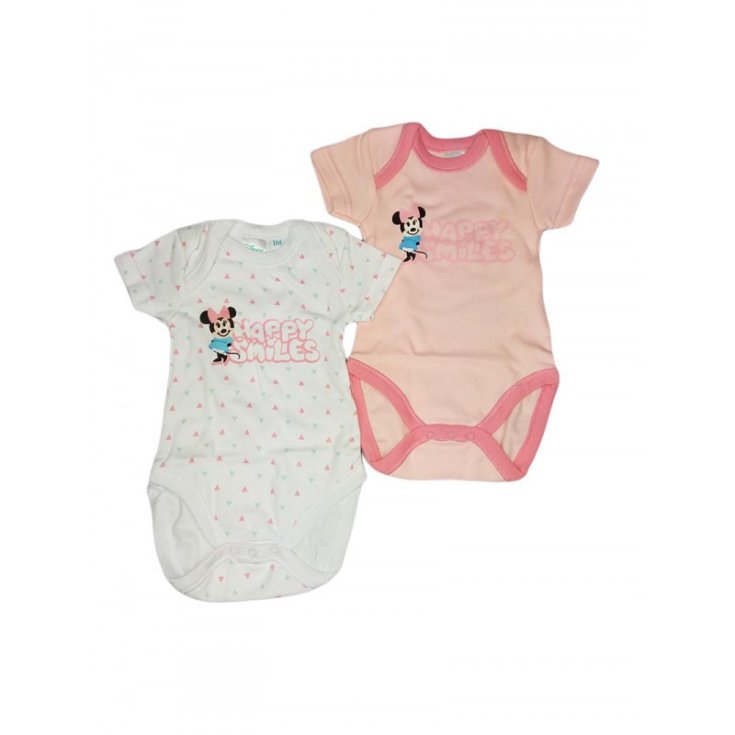 Lot de deux body bodino bébé fille demi manche Disney baby Minnie 6 m