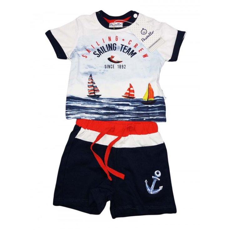 Ensemble t-shirt et short nouveau-né bébé garçon Bleu pastel 24-30 mois